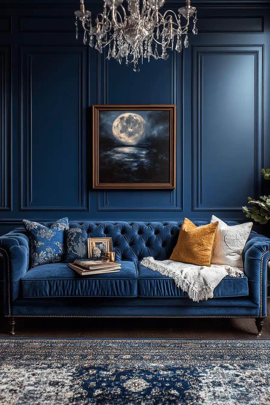 blue living room decor