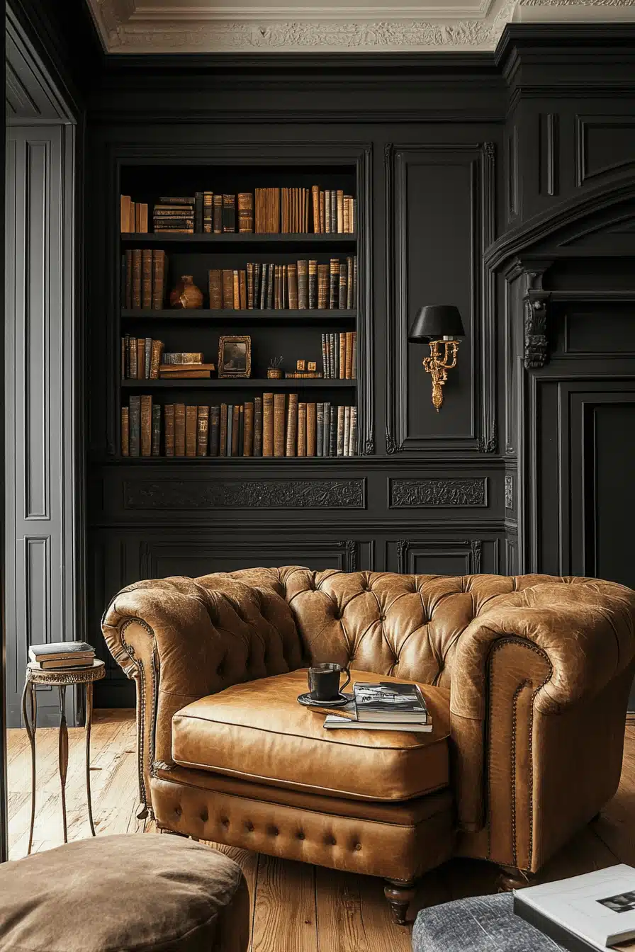 black living room decor