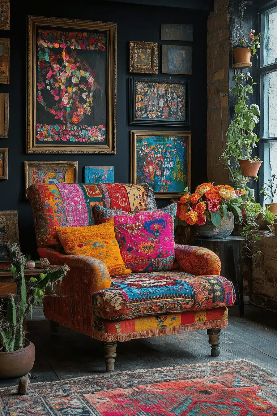 black living room decor