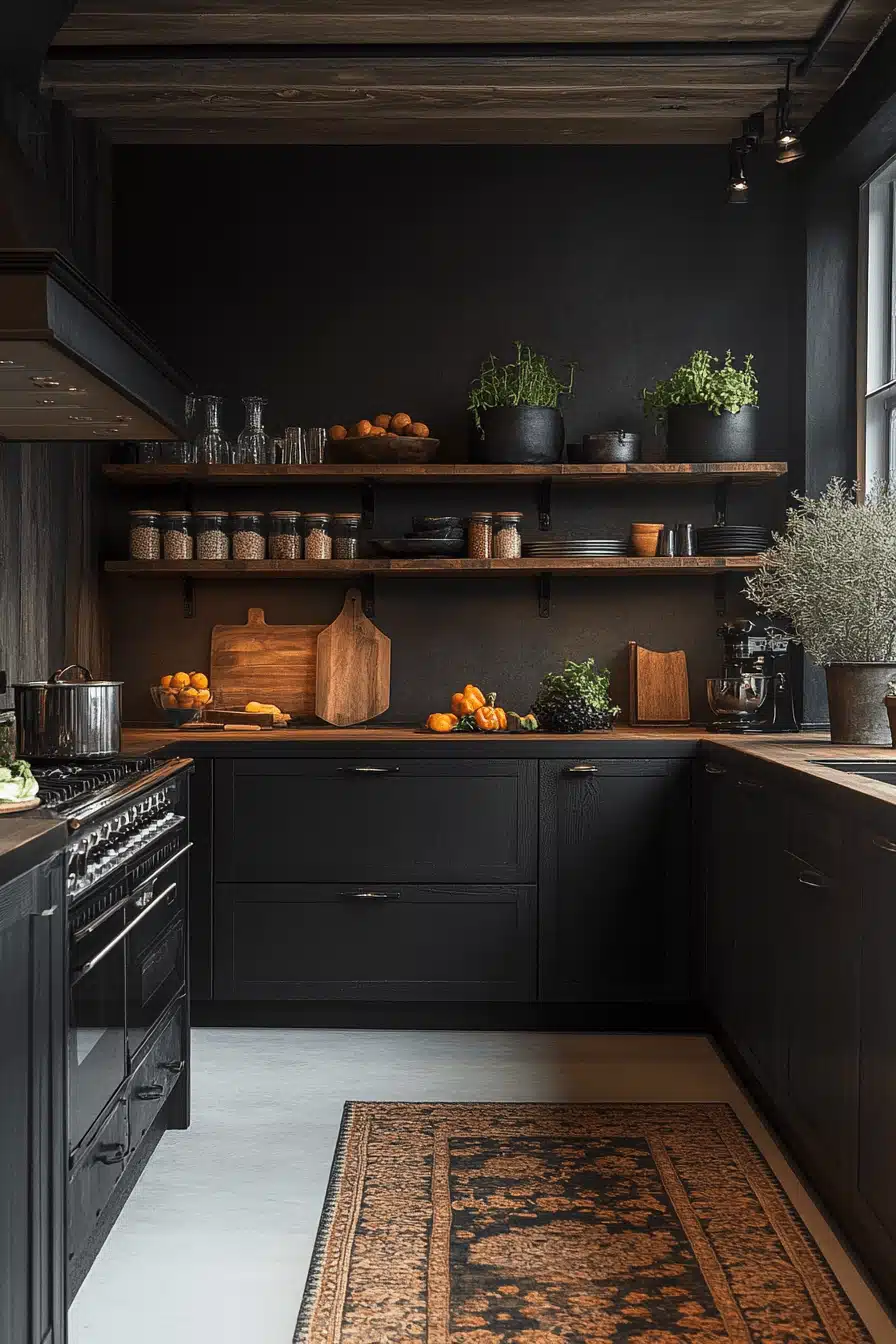small moody kitchen