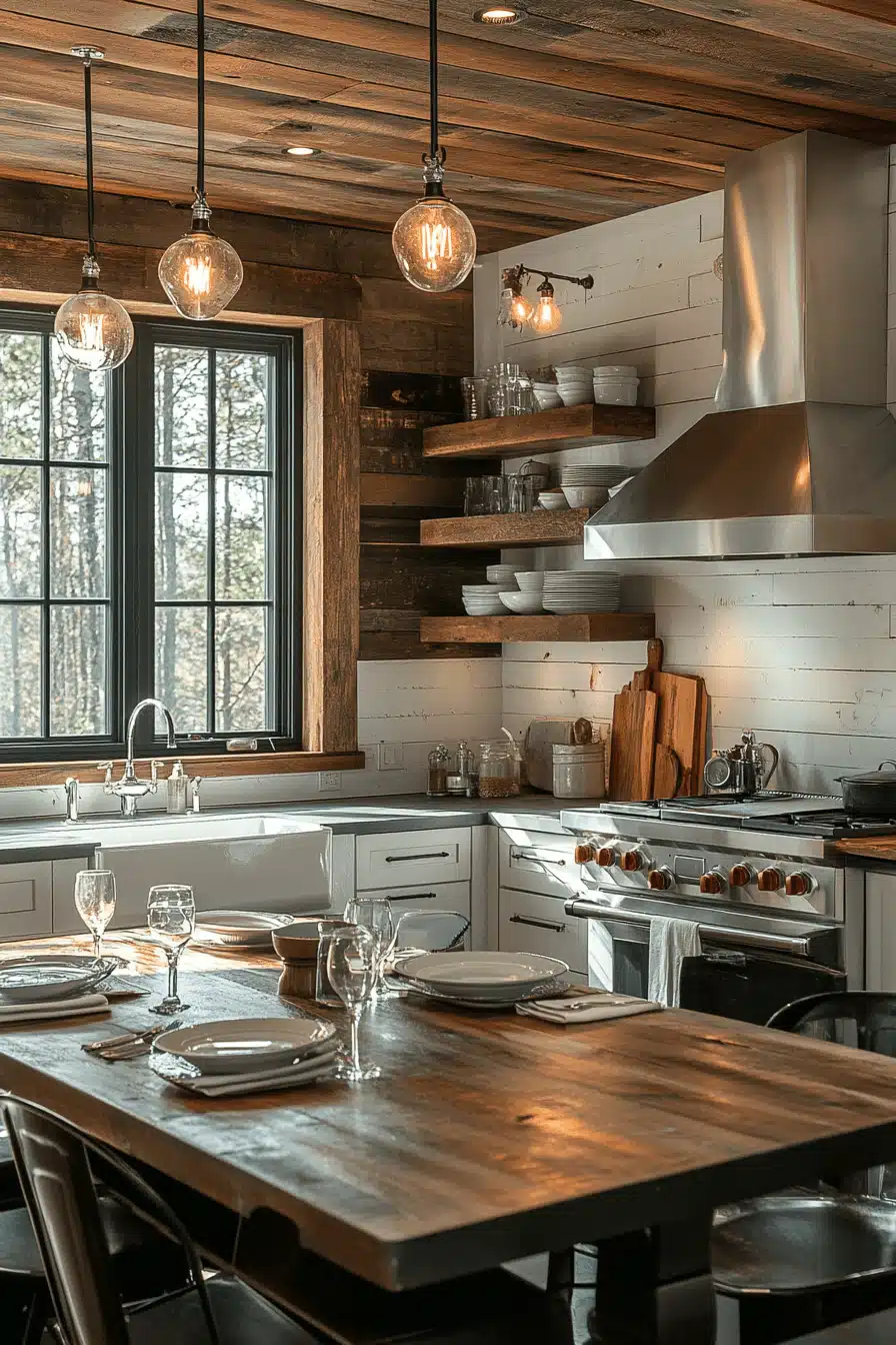 old cabin interior kitchen