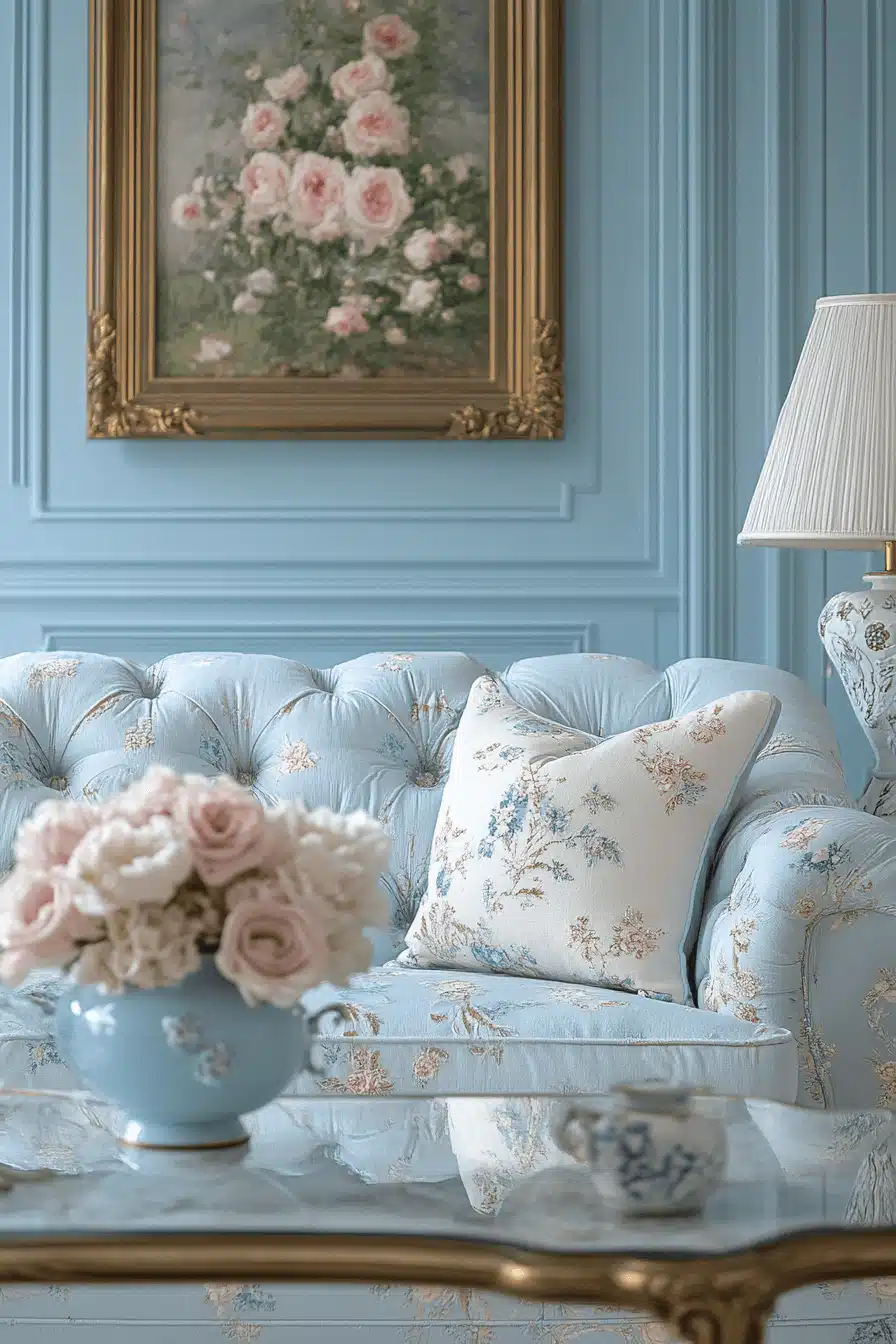 blue living room decor