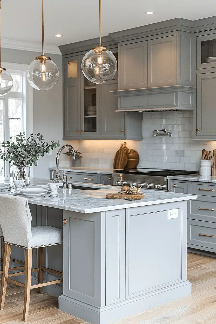 grey kitchen cabinets