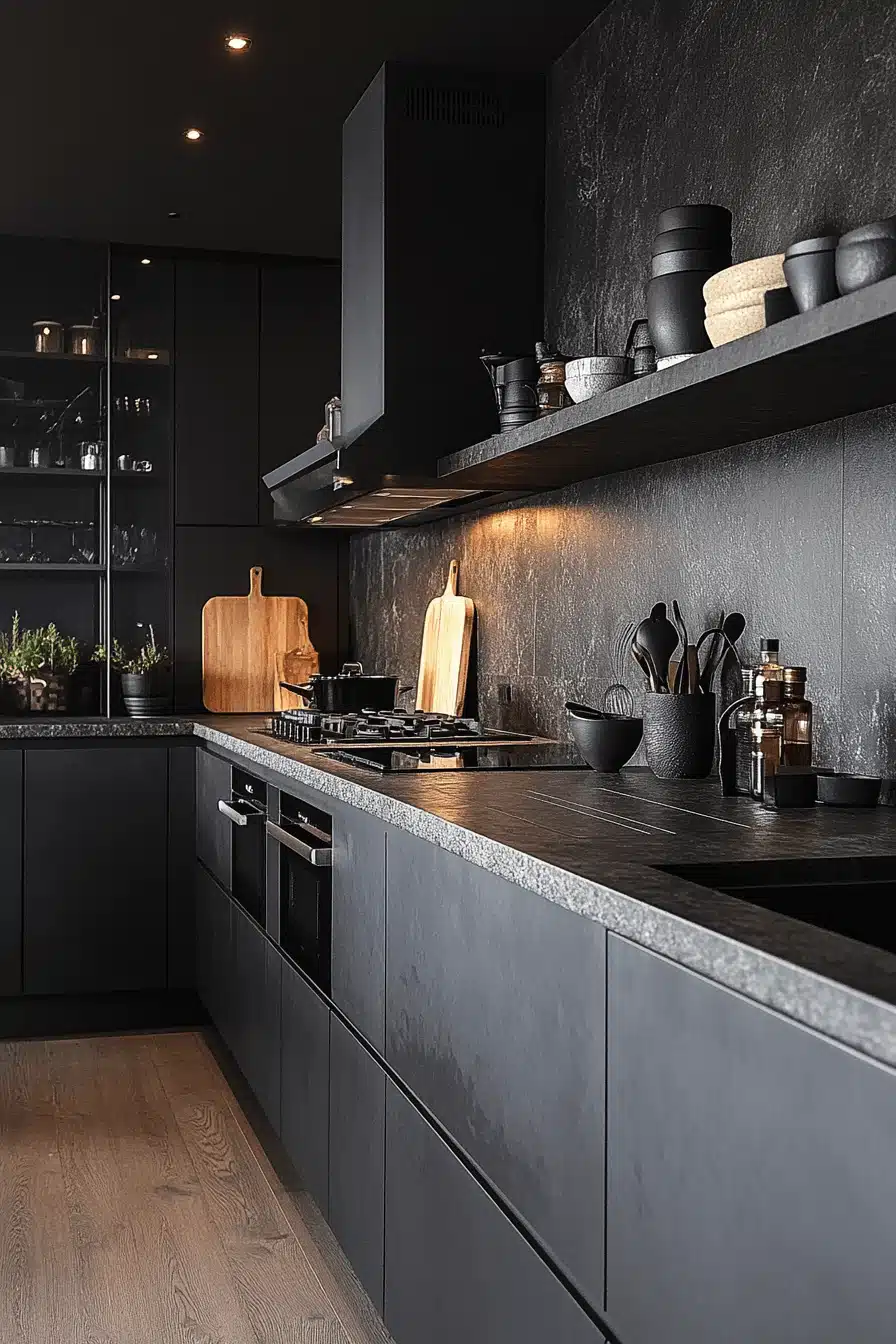 small moody kitchen