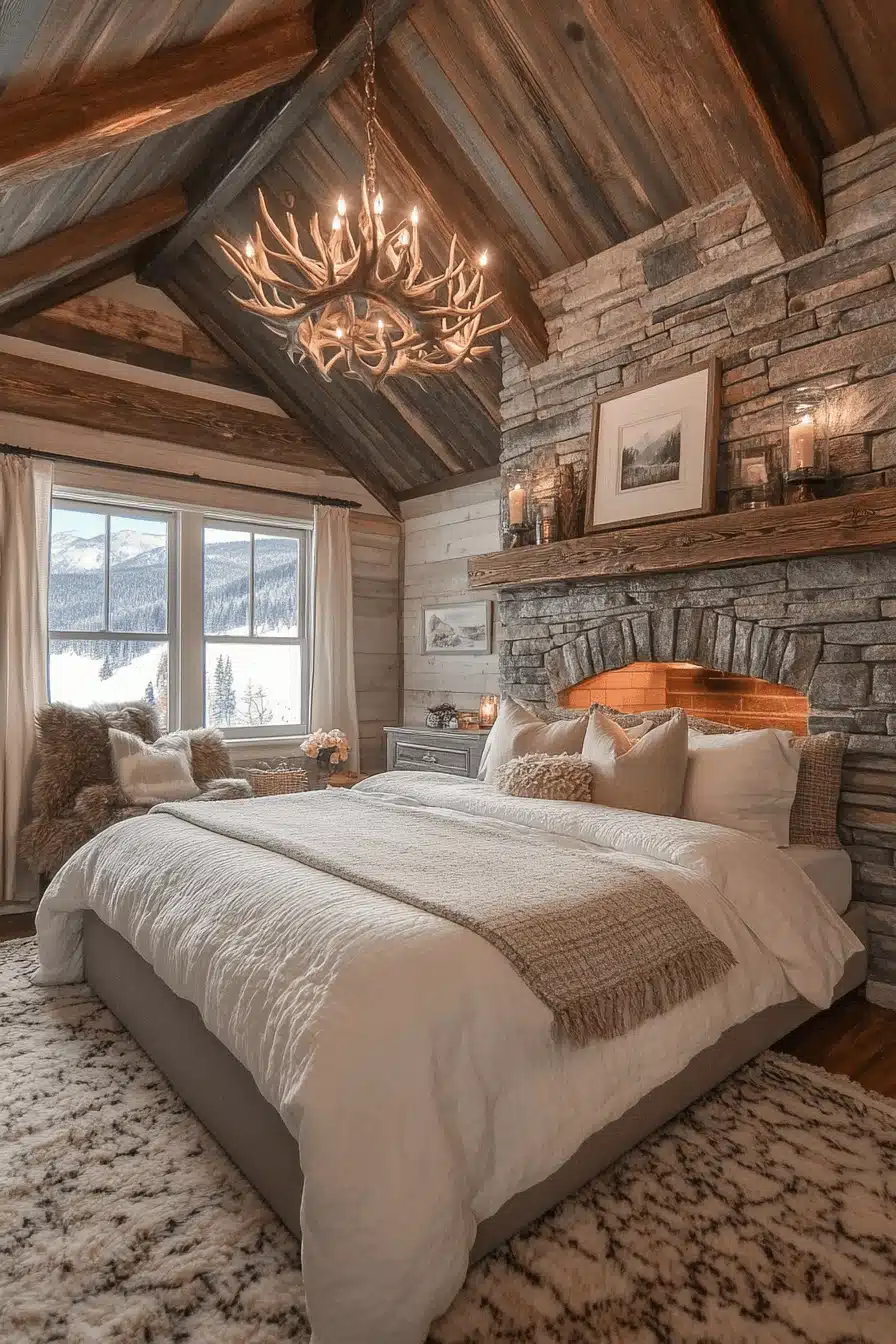 old cabin interior bedroom