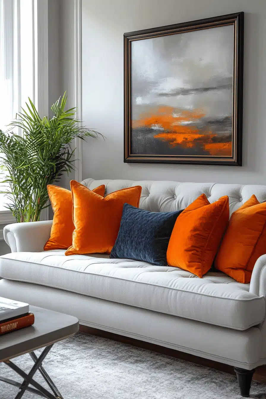 gray couch living room