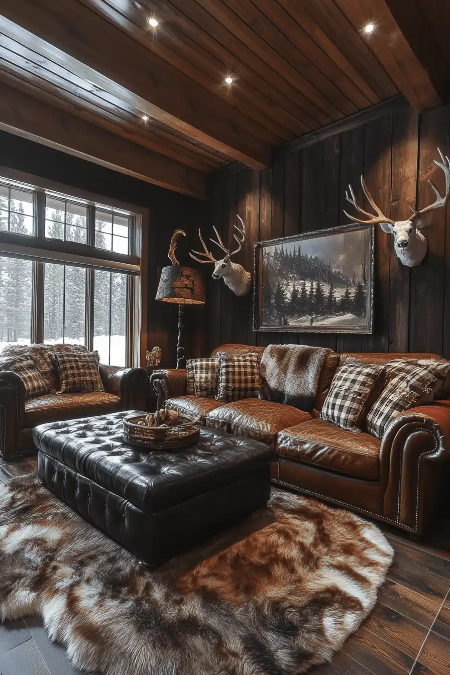 View of 29 Old Cabin Interior Living Room Themes That Celebrate Natural Living ...