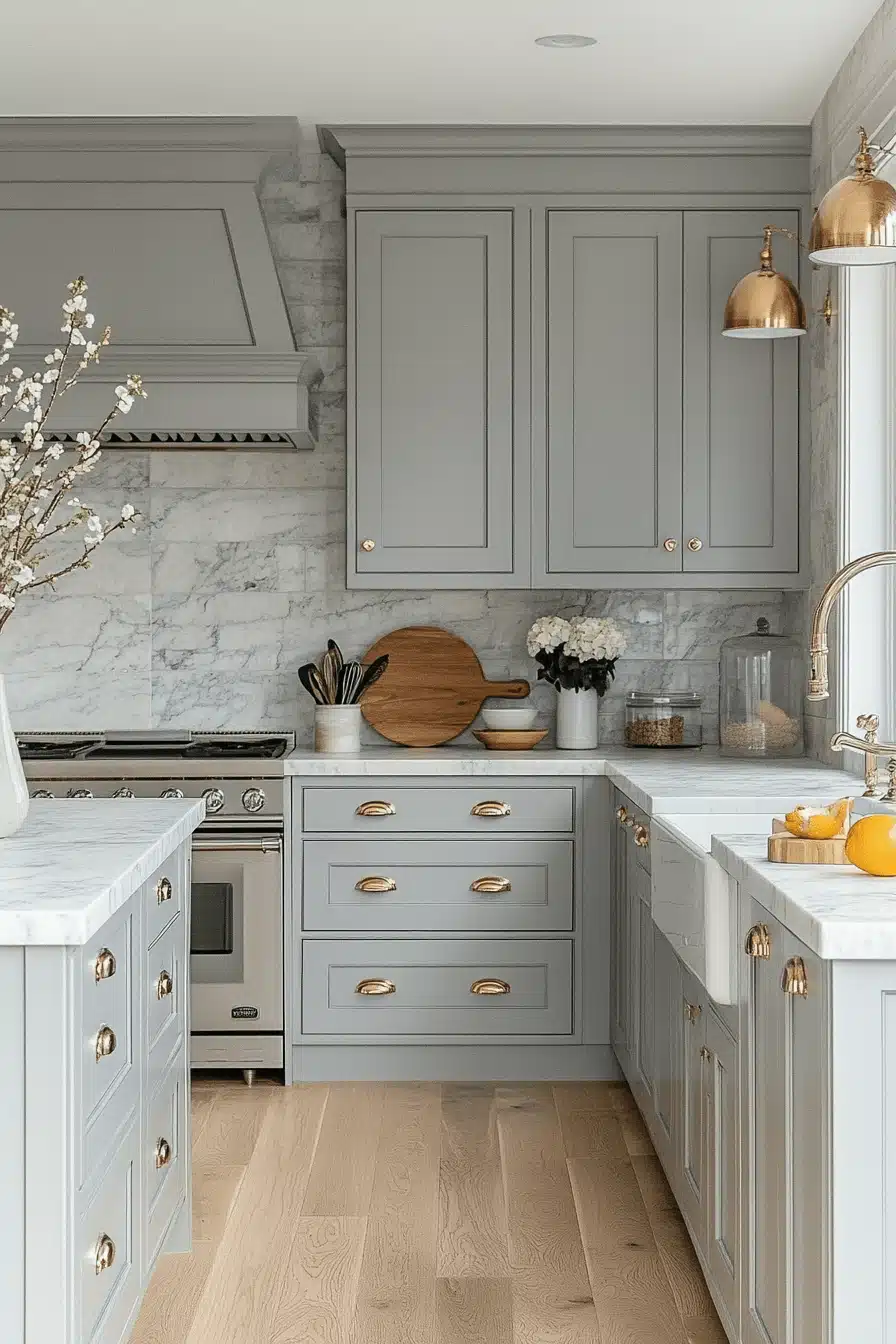 grey kitchen cabinets