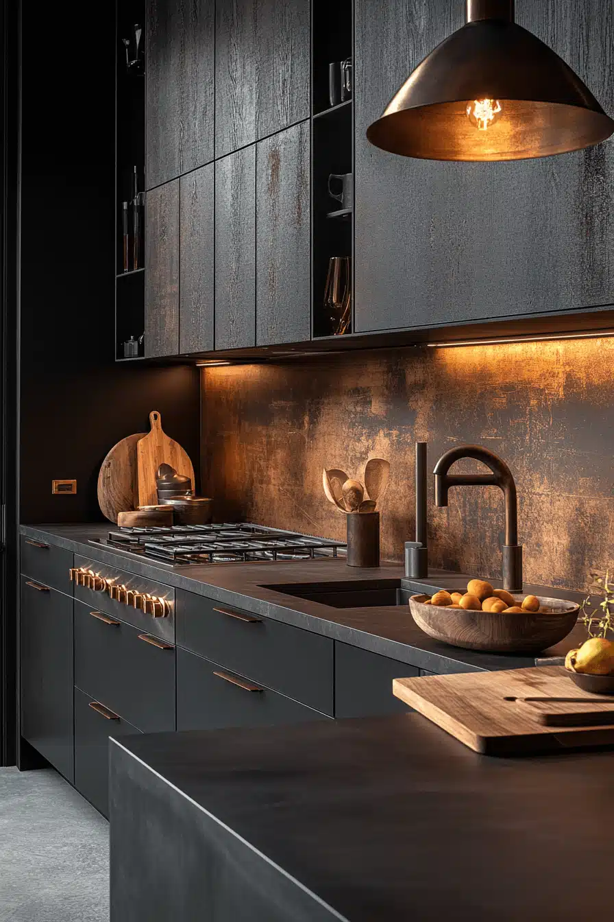 29 Dark and Moody Kitchen Interiors That Make a Striking Statement - My ...
