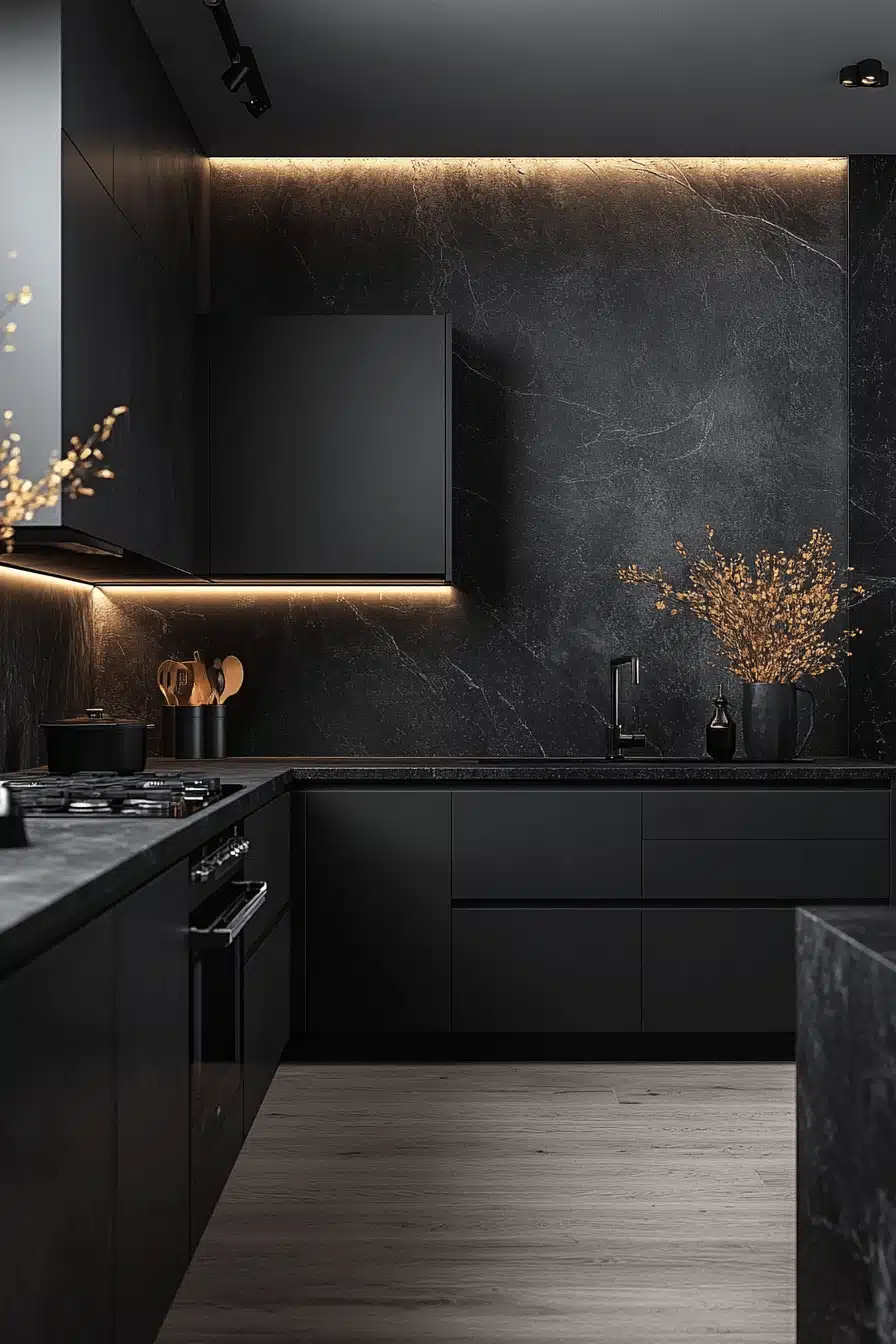 29 Dark and Moody Kitchen Interiors That Make a Striking Statement - My ...