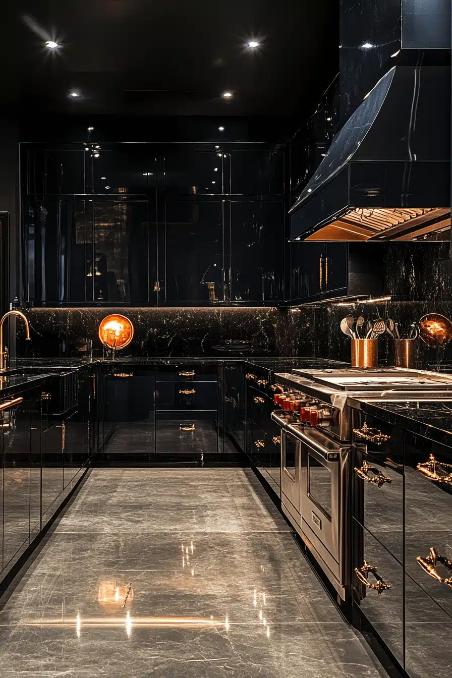 moody kitchen cabinets