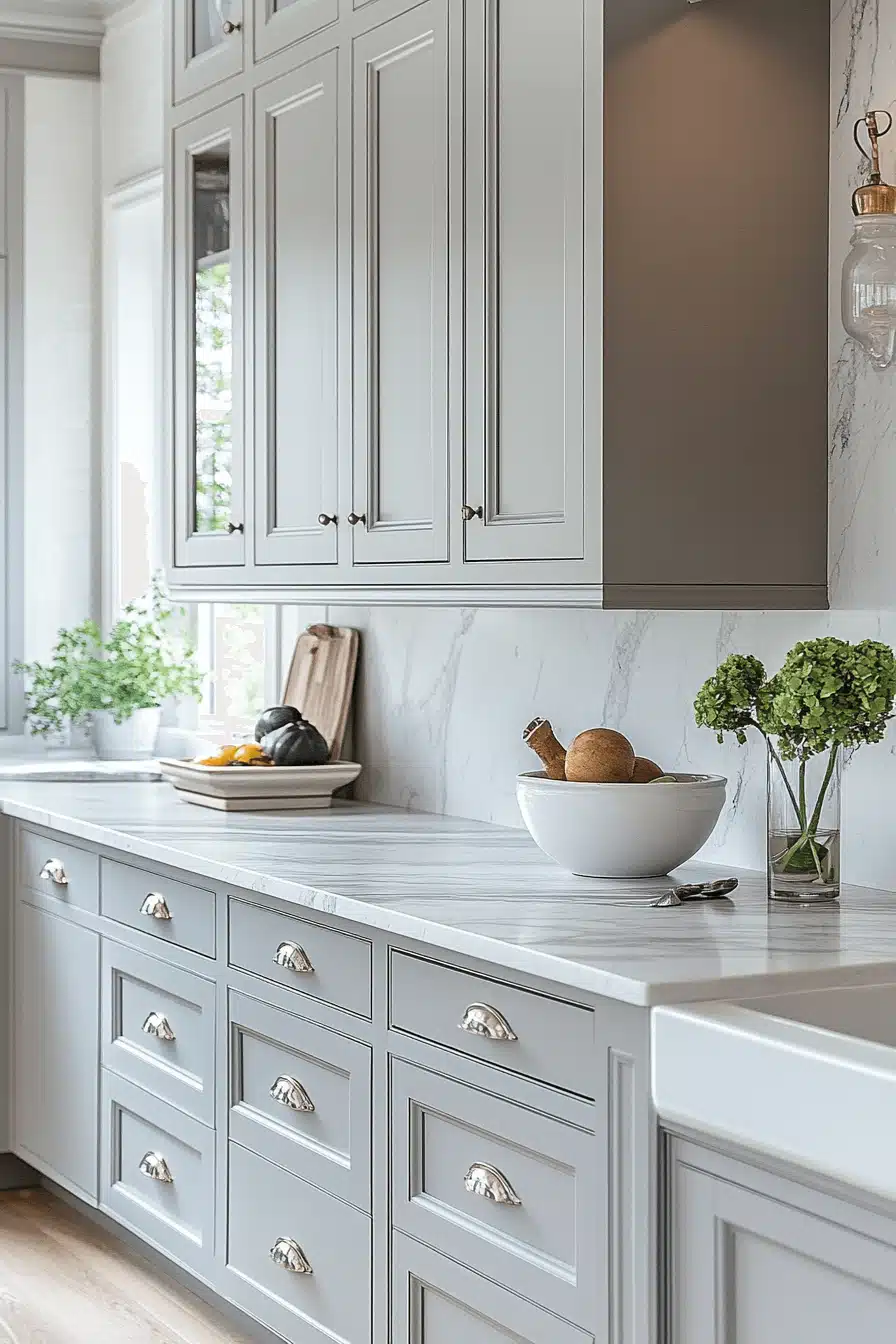 grey kitchen cabinets