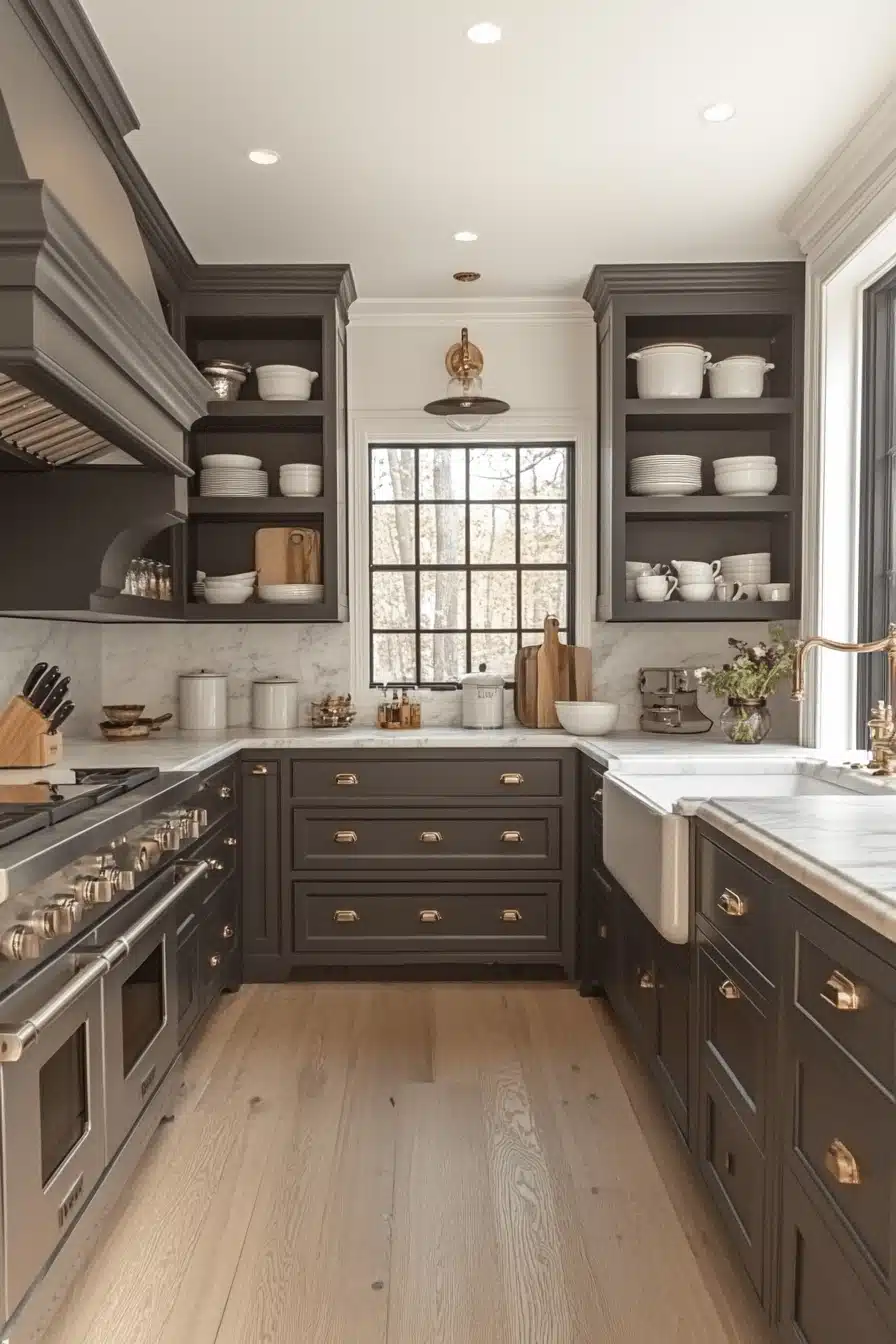 grey and white kitchen