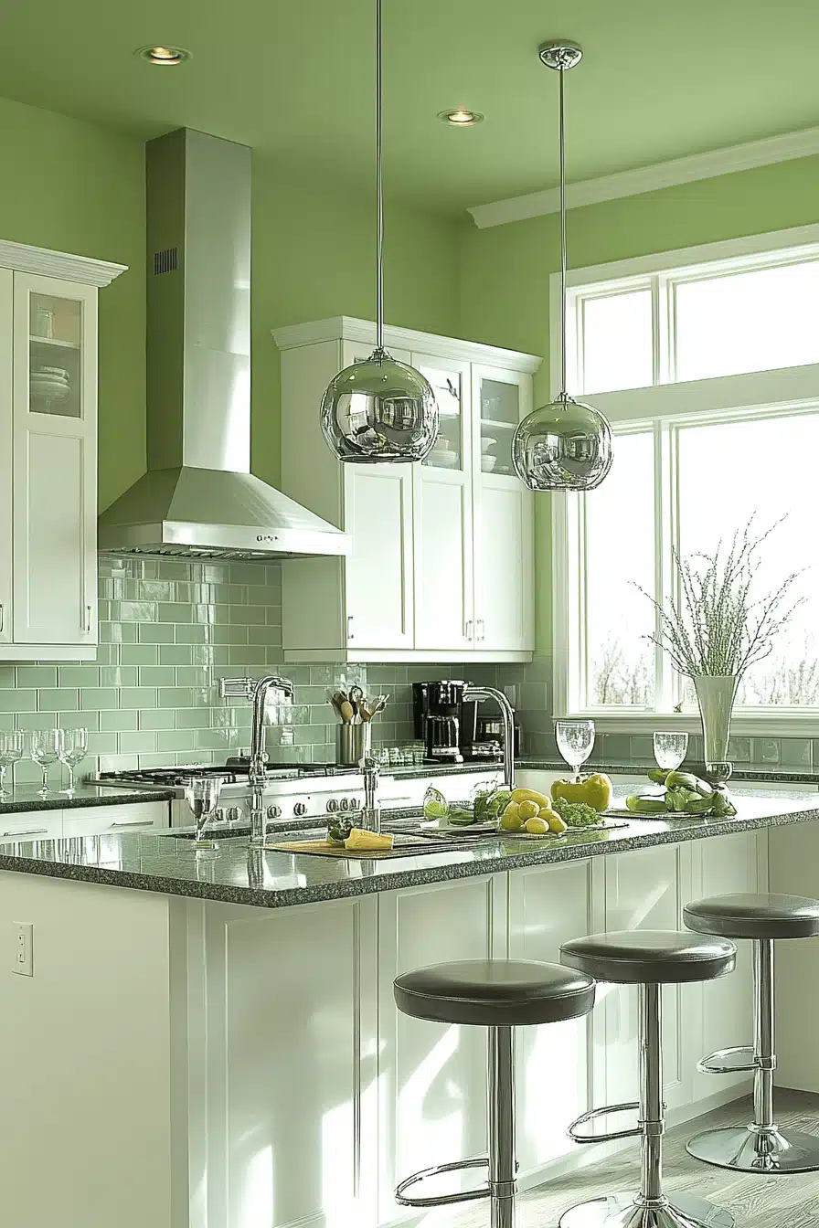 29 Green and White Kitchen Concepts for a Soothing Yet Stylish Vibe ...