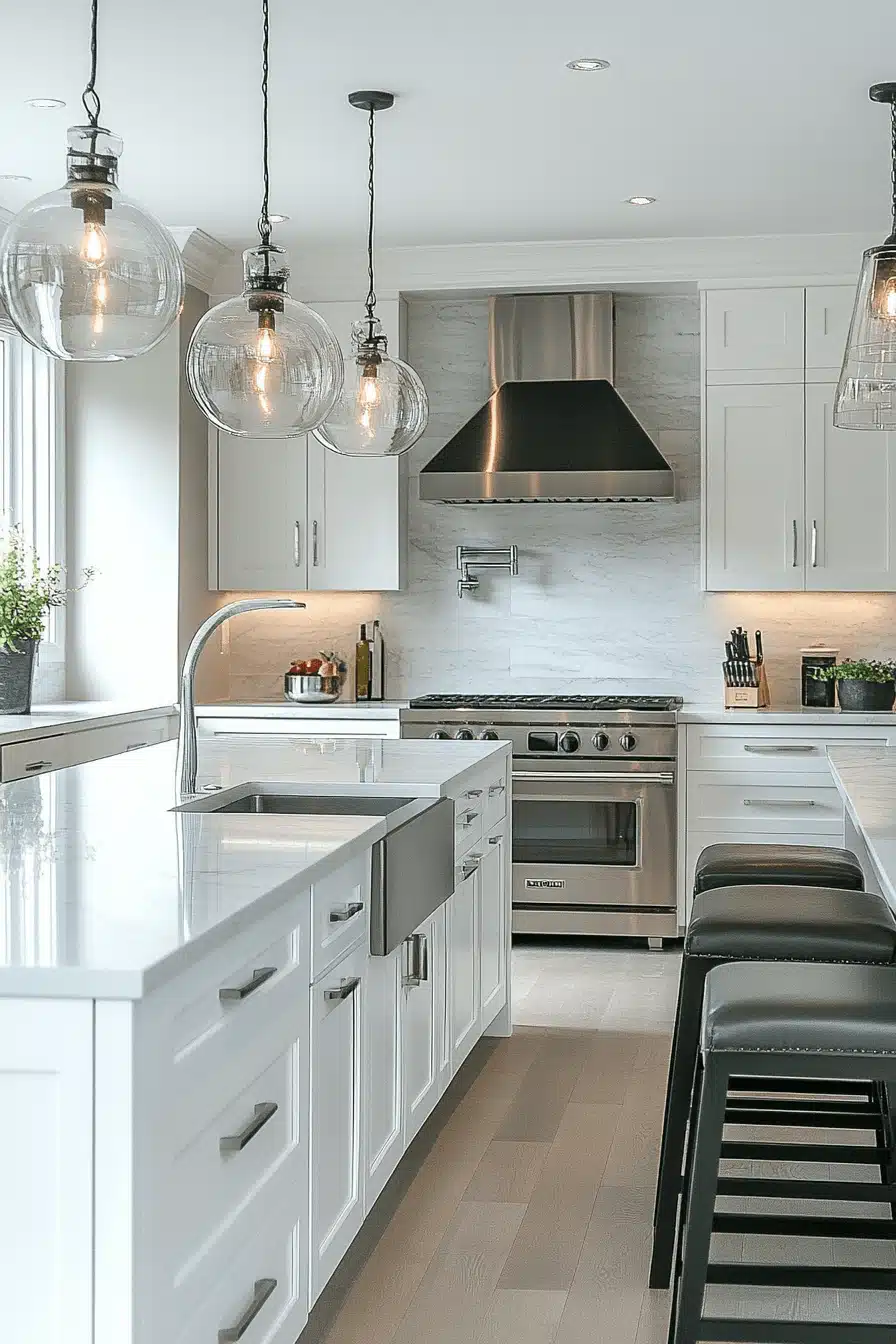 grey and white kitchen
