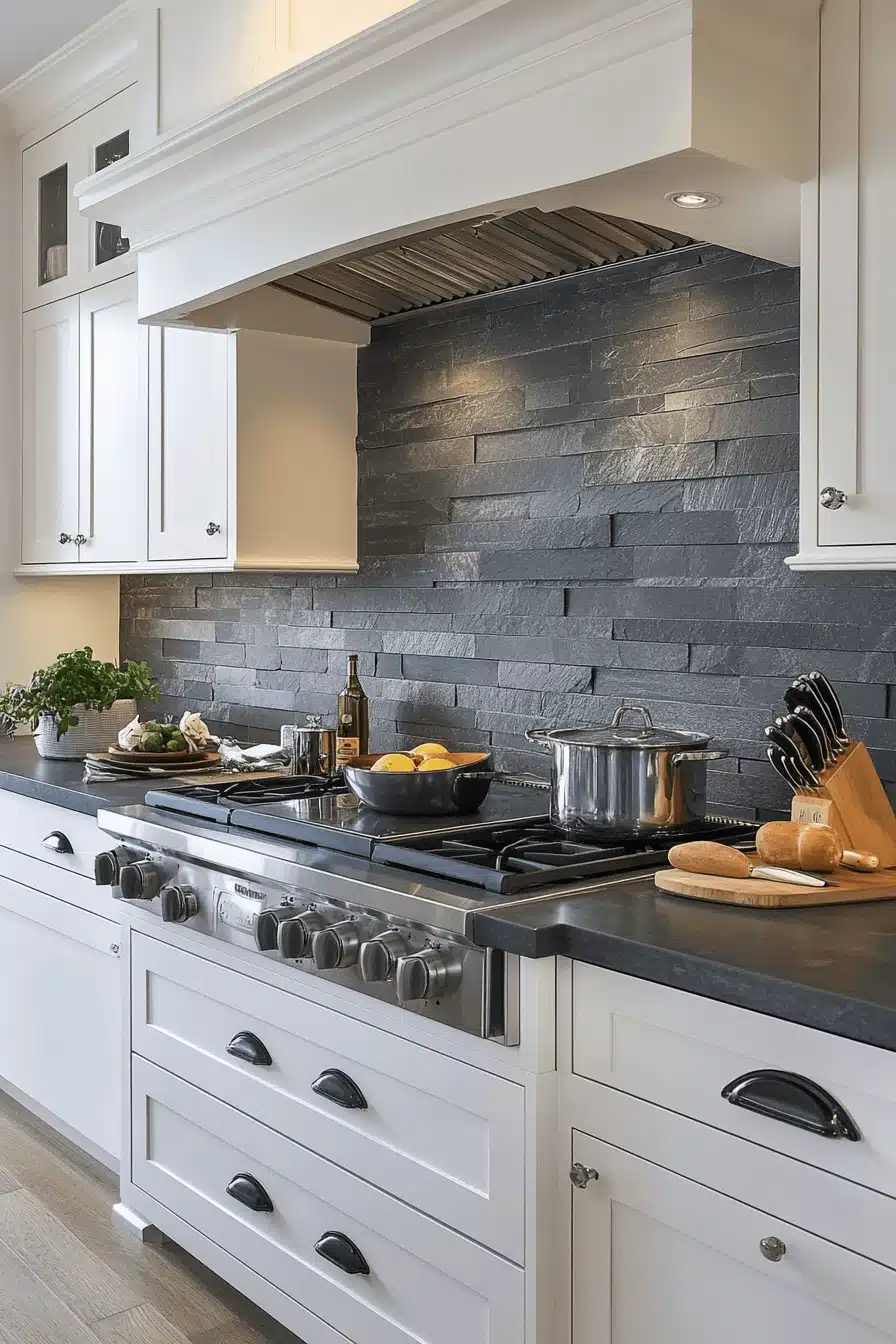 kitchen backsplash with white cabinets