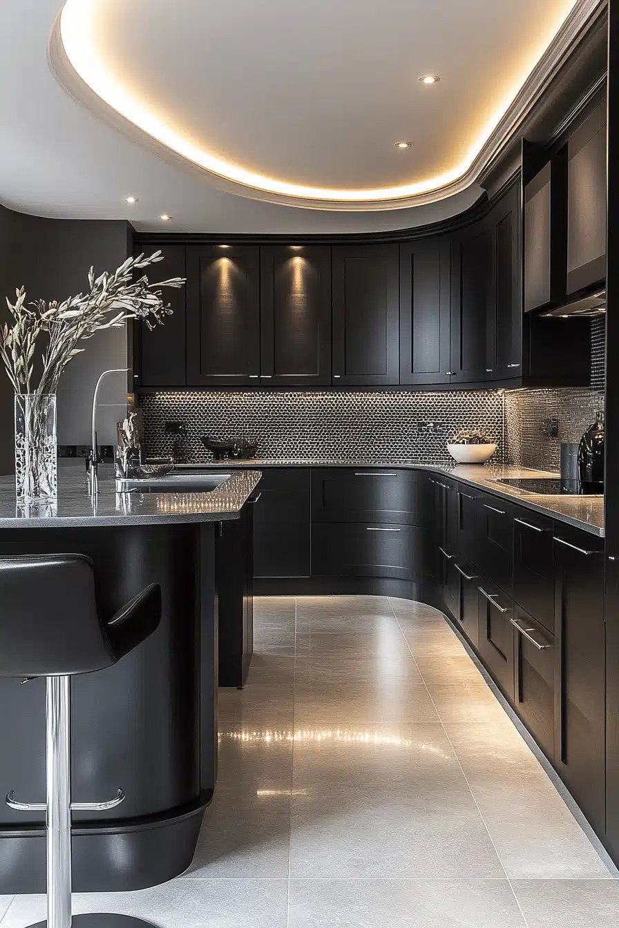 black and white kitchen cabinets