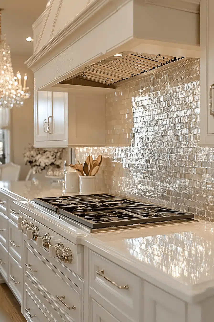 kitchen backsplash with white cabinets
