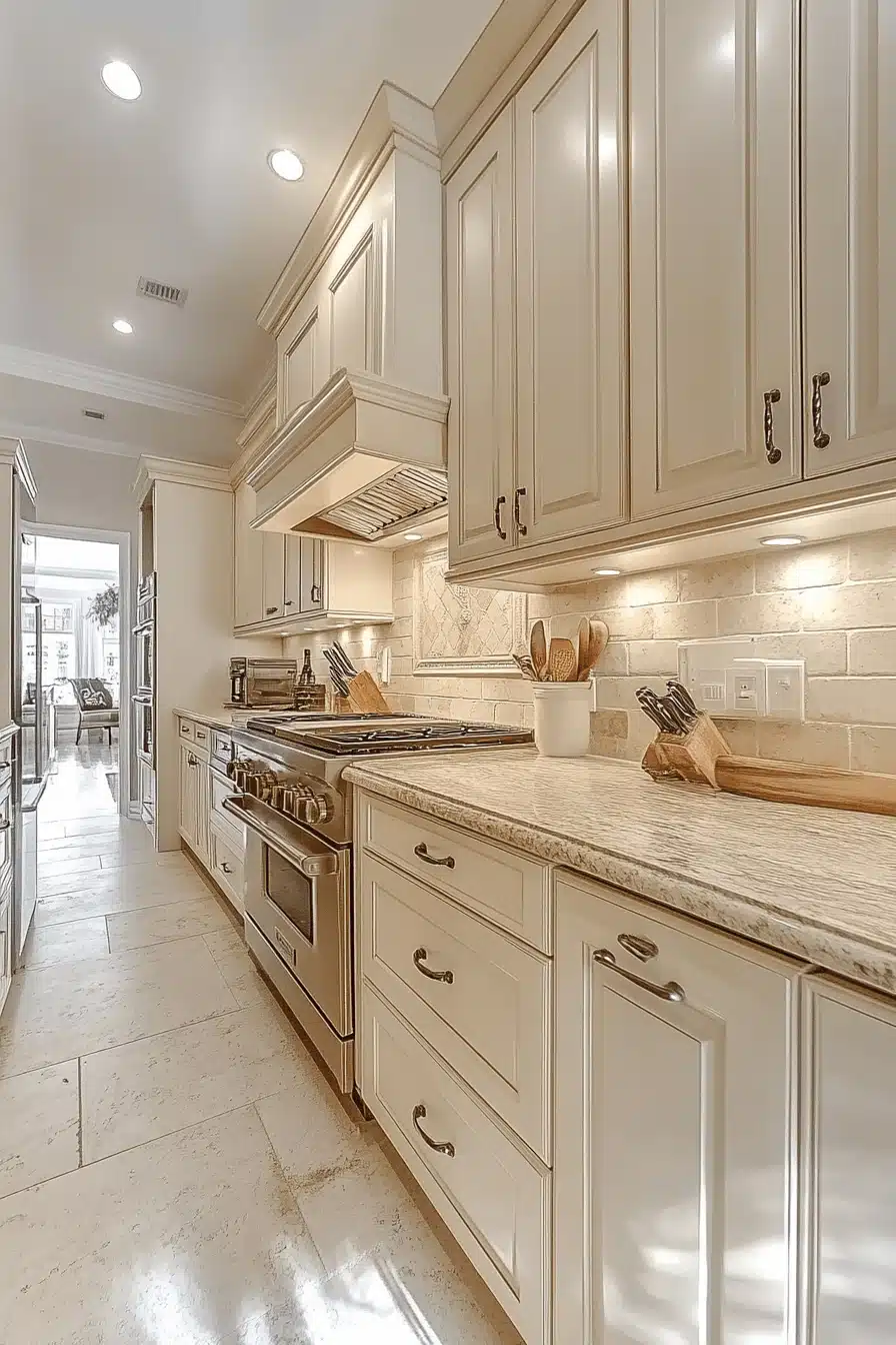 kitchen backsplash with white cabinets