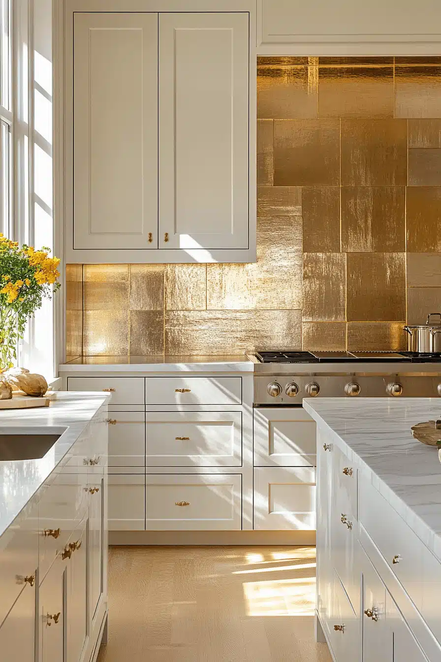 29 White and Gold Kitchen Spaces That Glow with Effortless Beauty - My ...