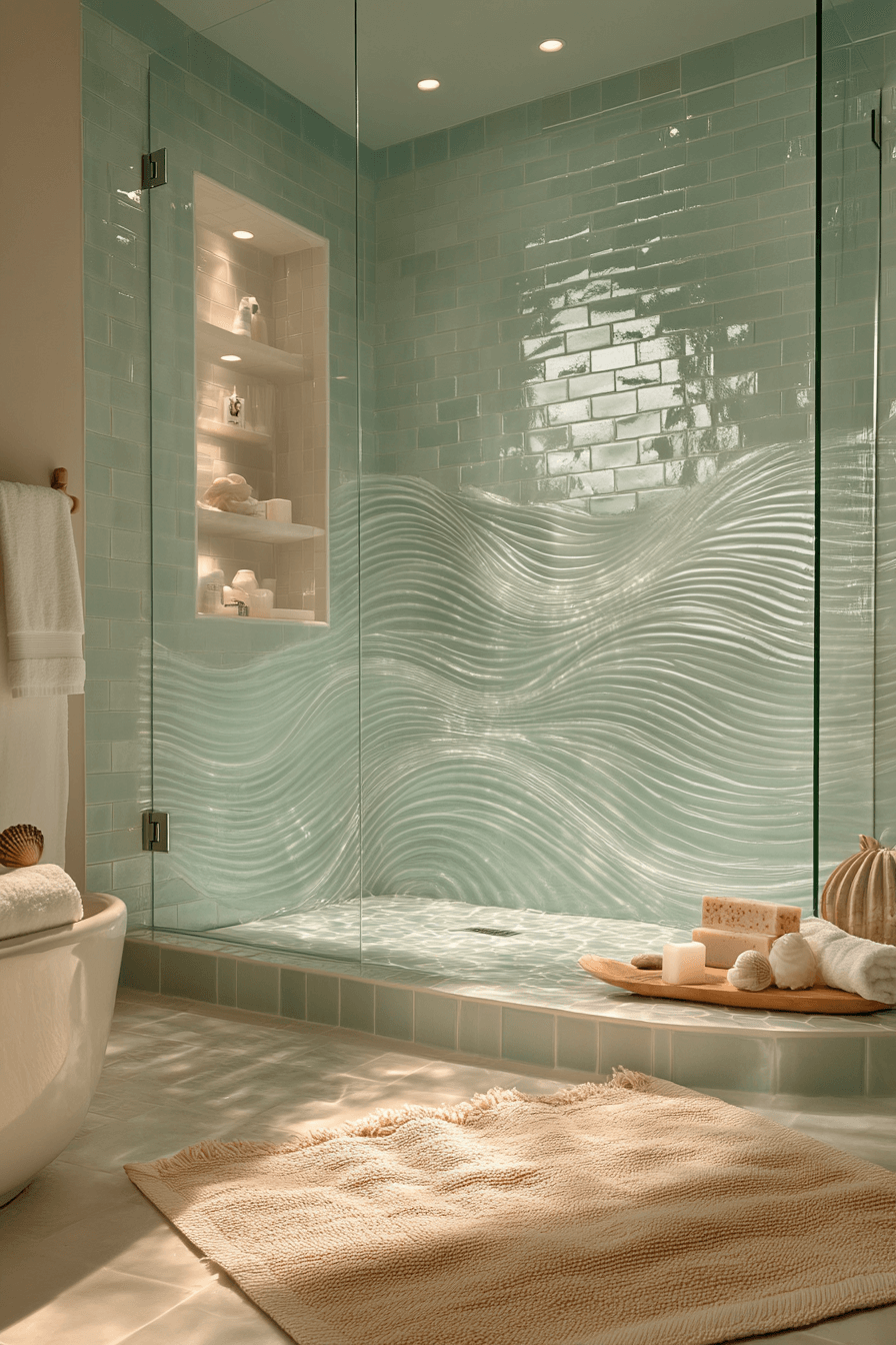 coastal bathroom shower ideas