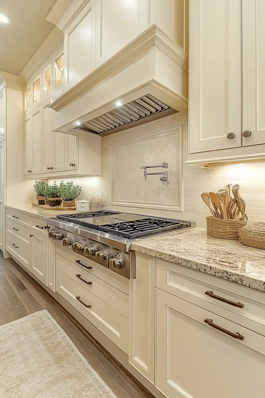 cream kitchen cabinets