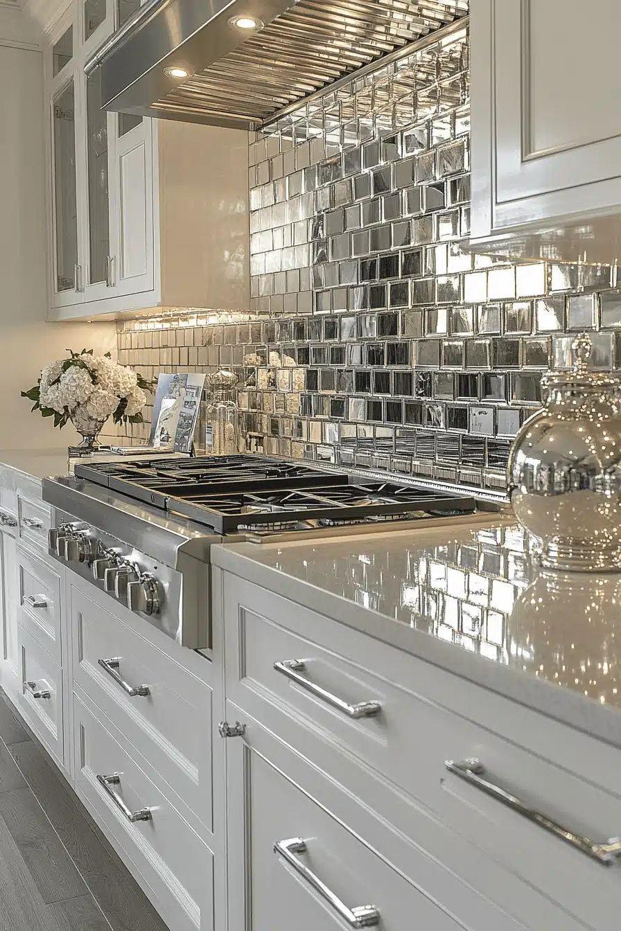 kitchen backsplash with white cabinets