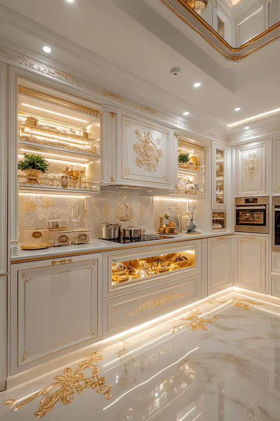 29 White and Gold Kitchen Spaces That Glow with Effortless Beauty - My ...
