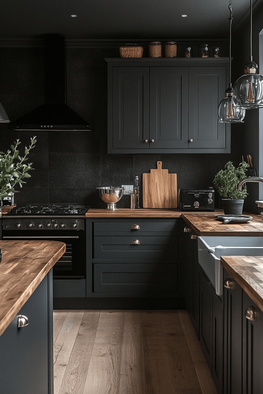 blue grey kitchen cabinets