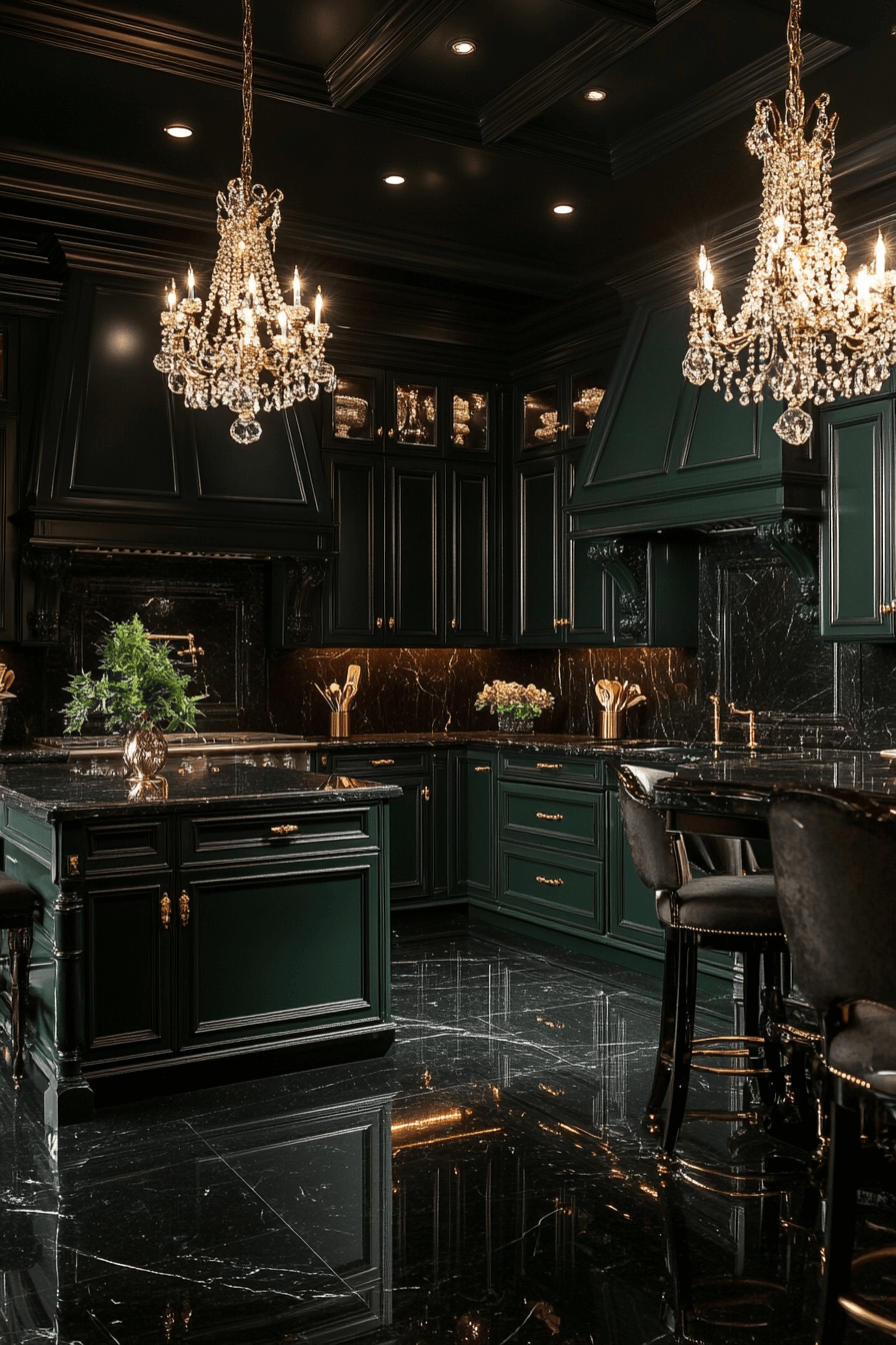 pewter green kitchen cabinets
