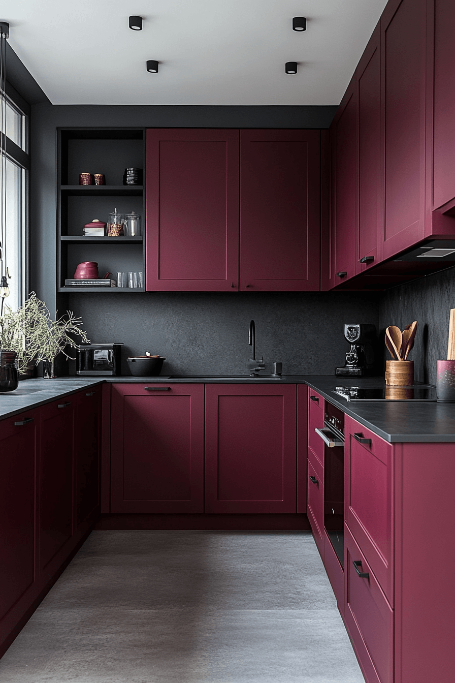 29 Burgundy Kitchen Cabinets for a Bold Yet Sophisticated Cooking Haven ...