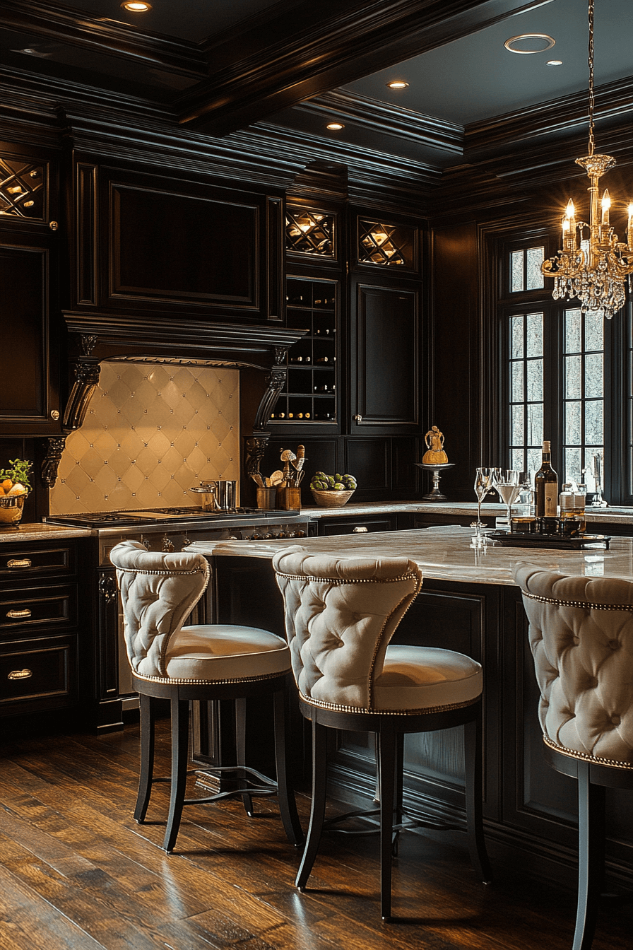 dark walnut kitchen cabinets