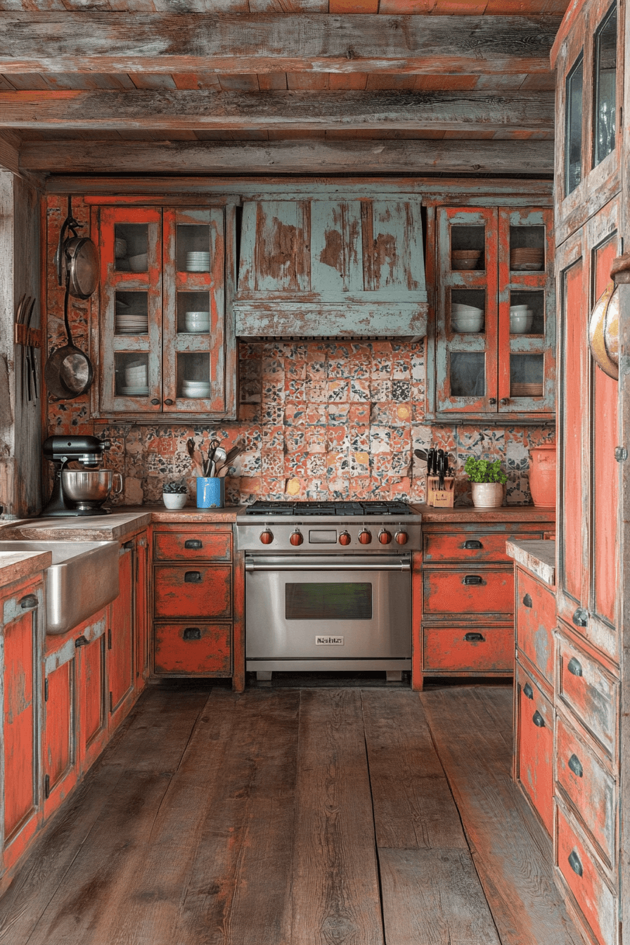 terracotta kitchen cabinets