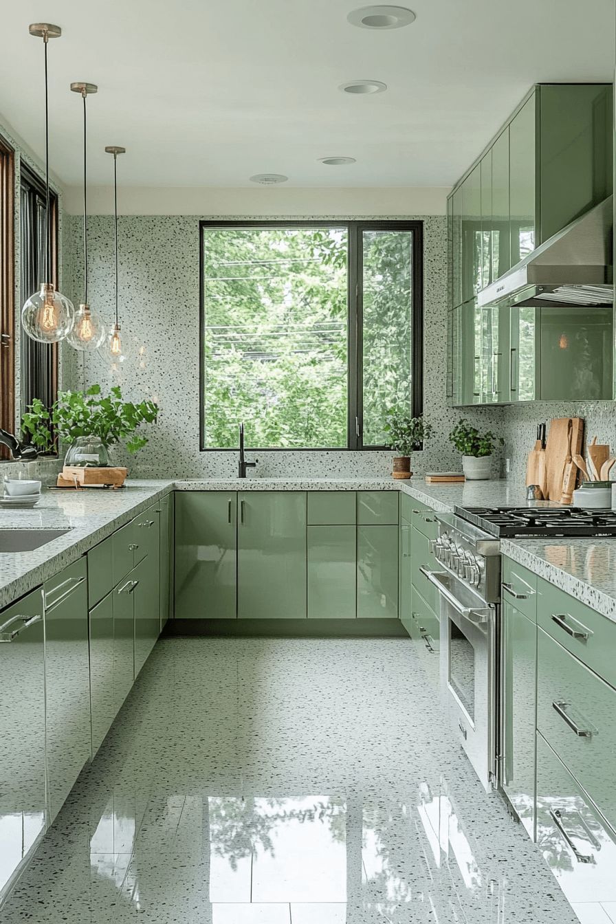 clary sage kitchen cabinets