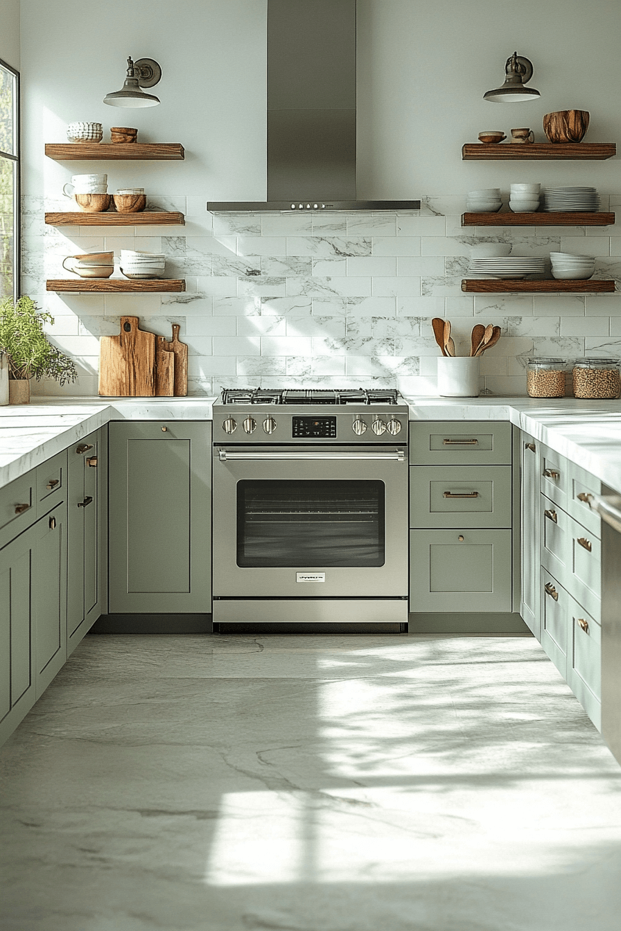 clary sage kitchen cabinets