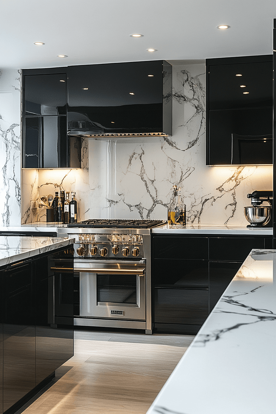 high gloss kitchen cabinets