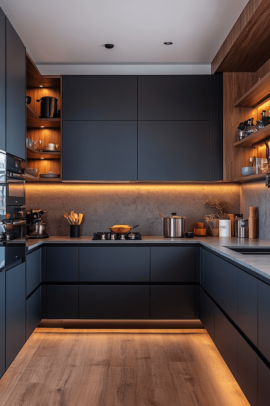 blue grey kitchen cabinets