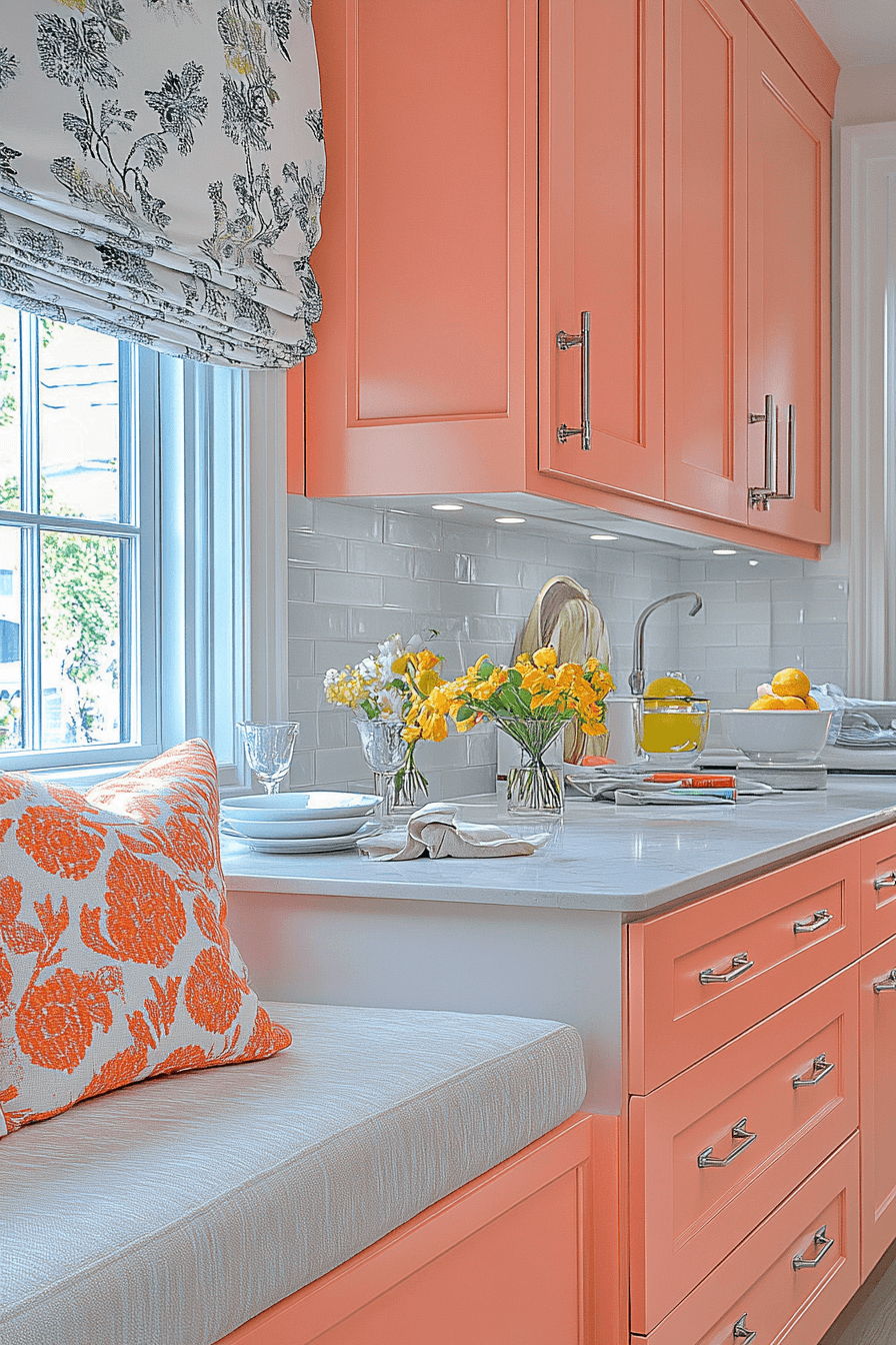 orange kitchen cabinets