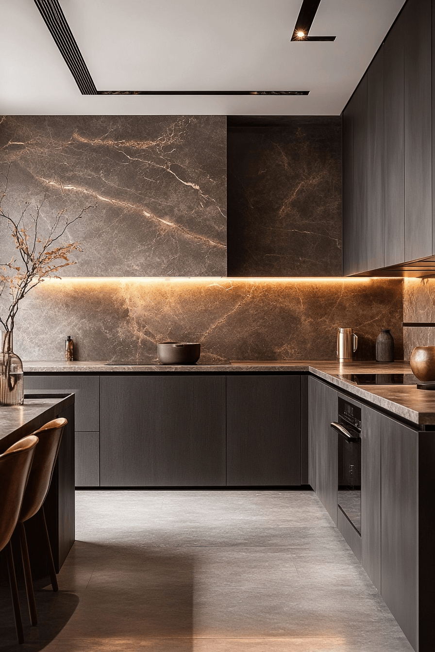 dark taupe kitchen cabinets