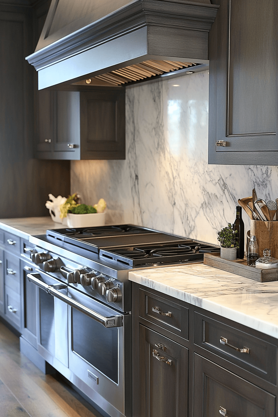dark taupe kitchen cabinets