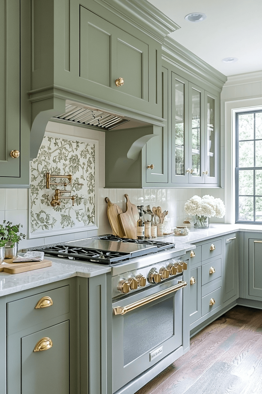 clary sage kitchen cabinets