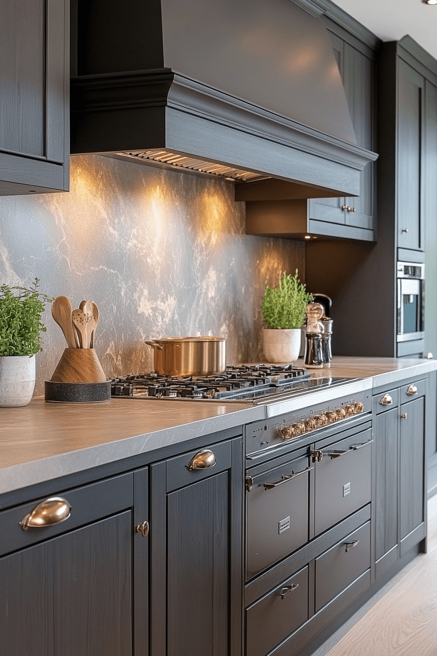 dark taupe kitchen cabinets