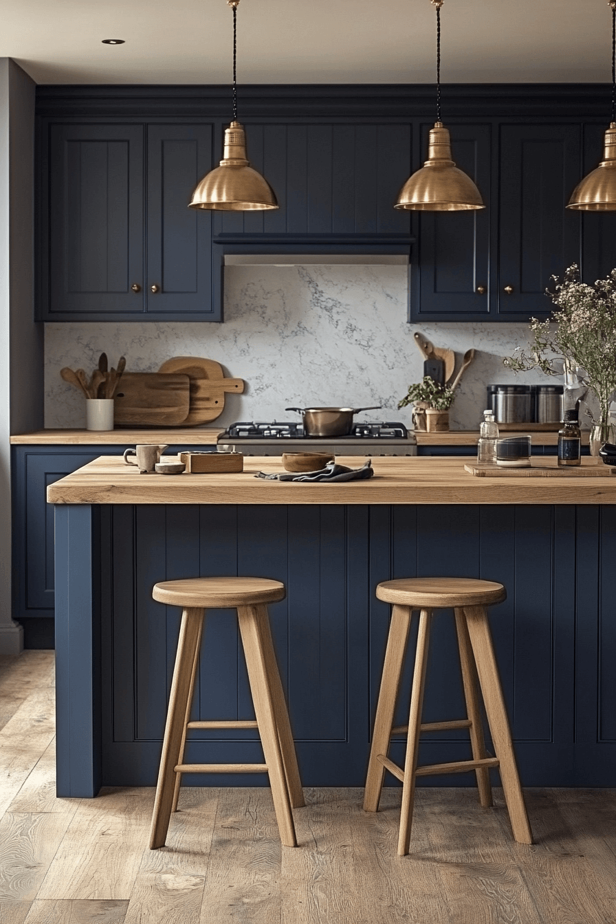 blue grey kitchen cabinets