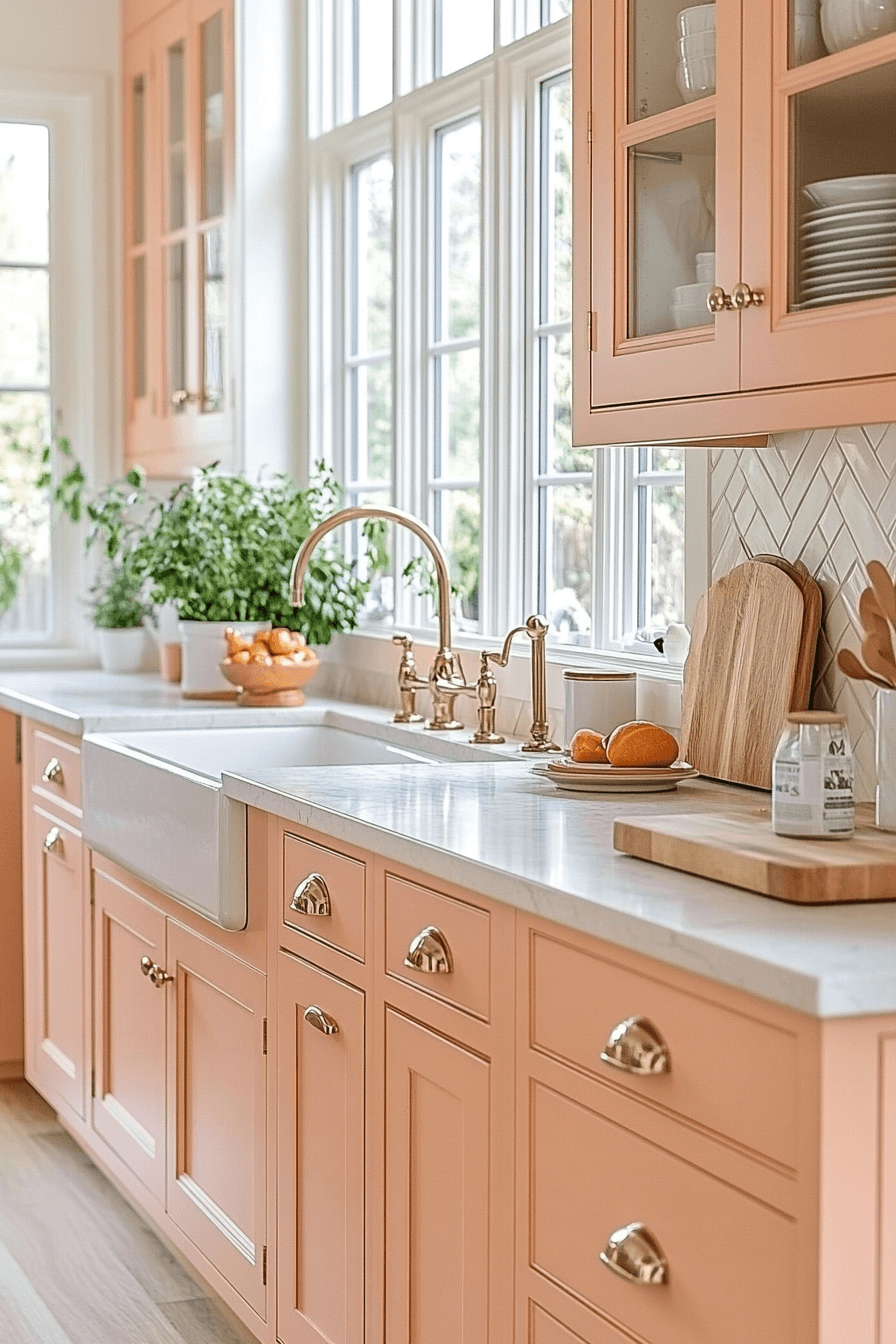 orange kitchen cabinets