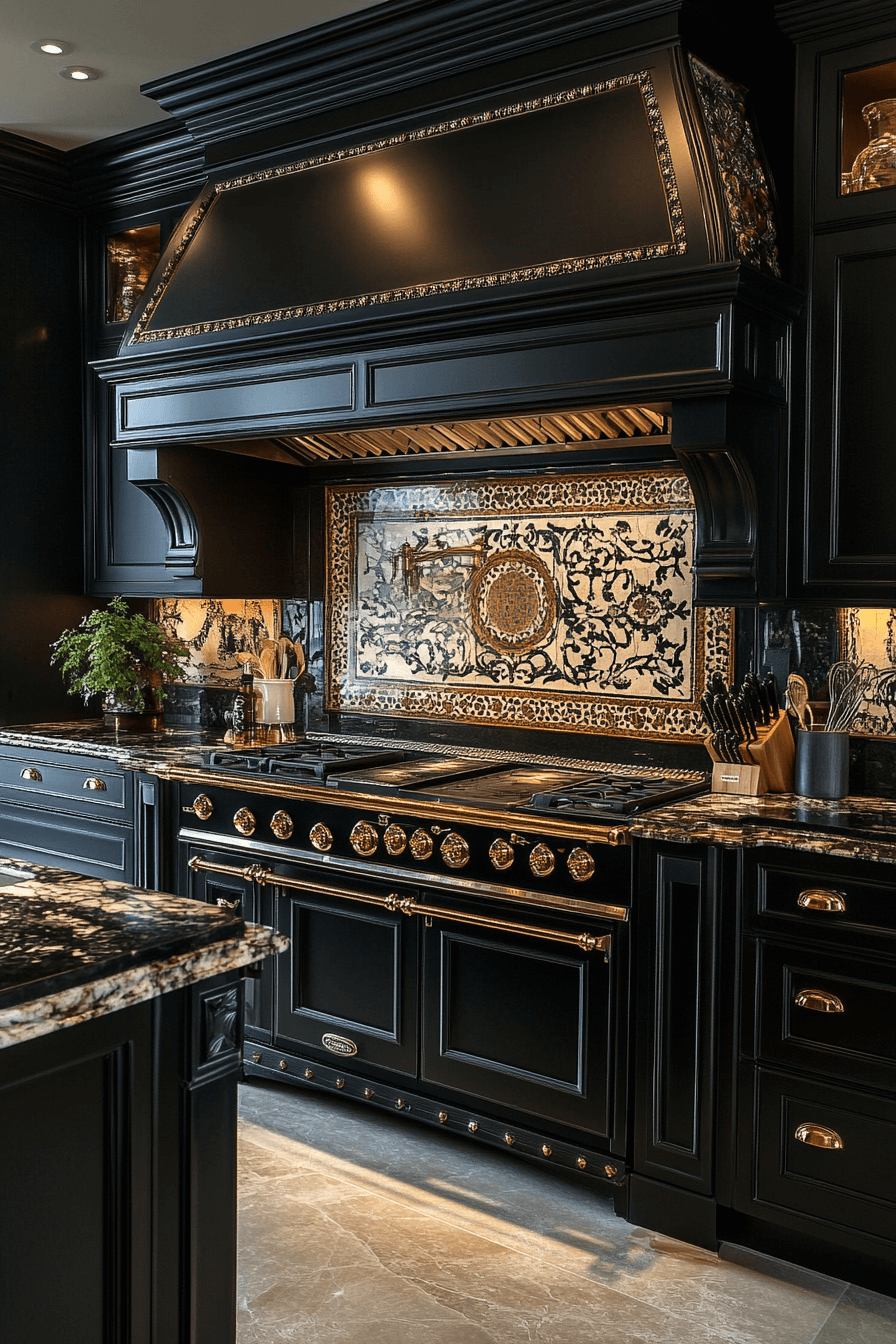 dark stained kitchen cabinets