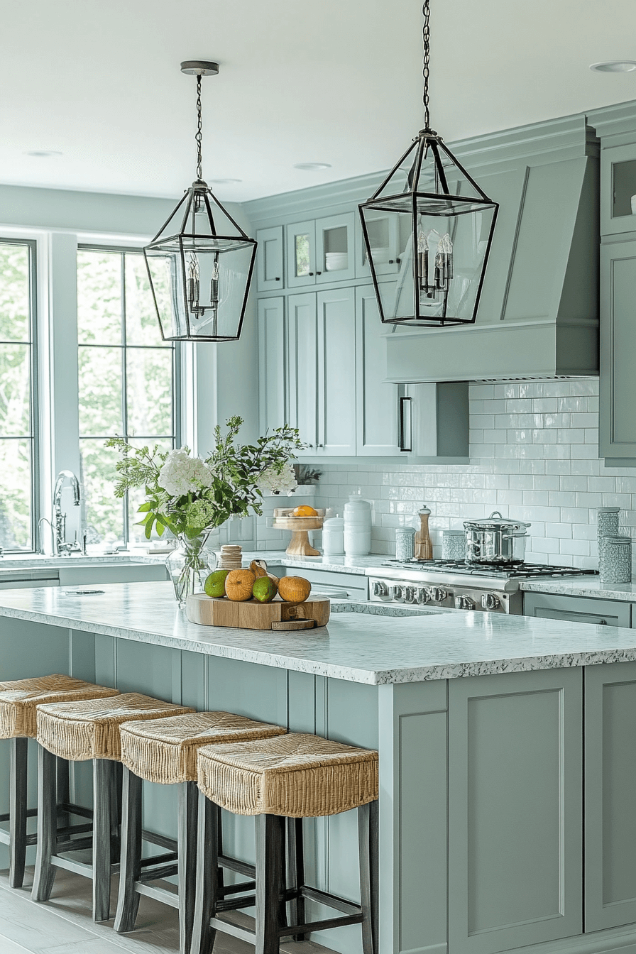 clary sage kitchen cabinets