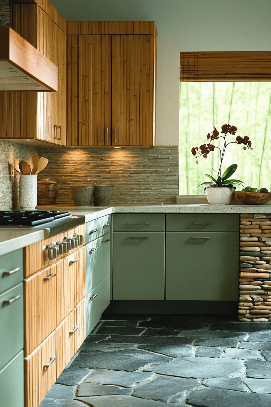 clary sage kitchen cabinets