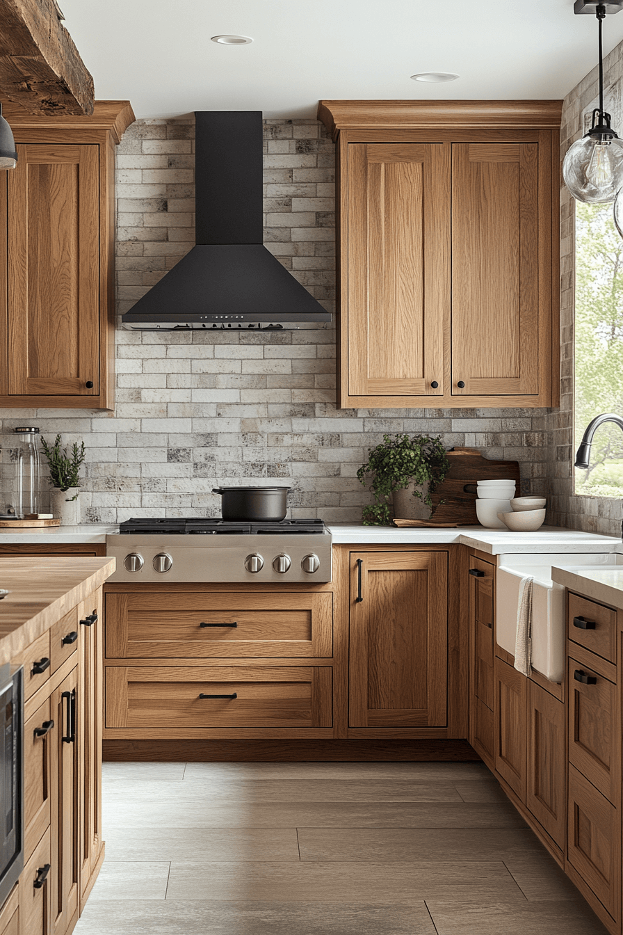 natural oak kitchen cabinets