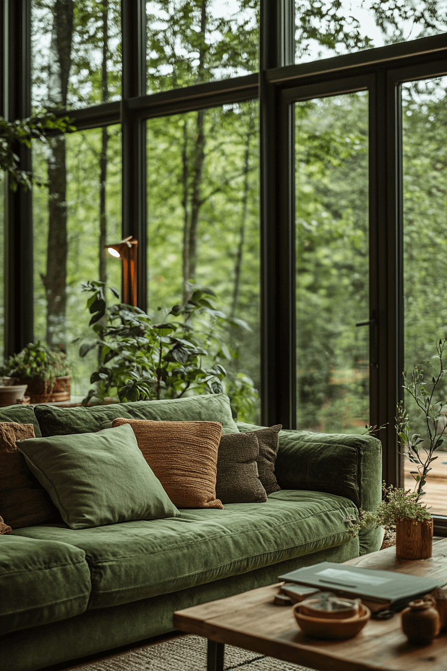 green couch living room ideas