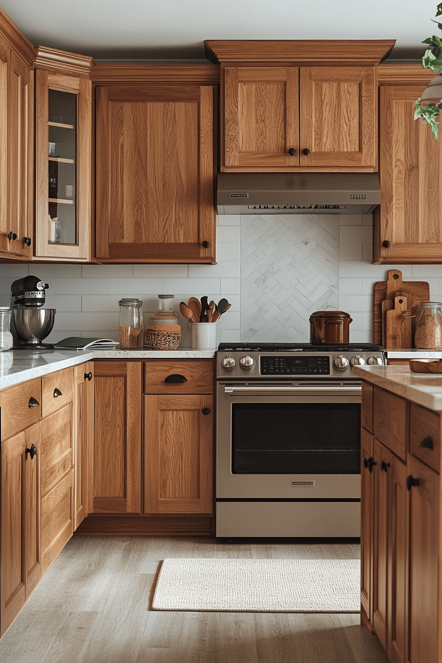 red oak kitchen cabinets